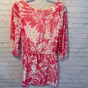TORI RICHARD pink Hawaiian dress! 3/4 sleeve